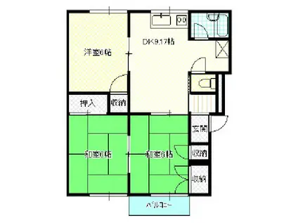 カーサフジ(3LDK/2階)の間取り写真