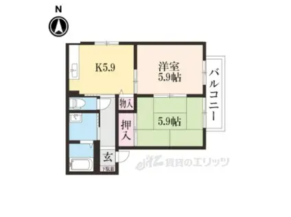 ファミールプラザ ヴェルデ(2K/1階)の間取り写真