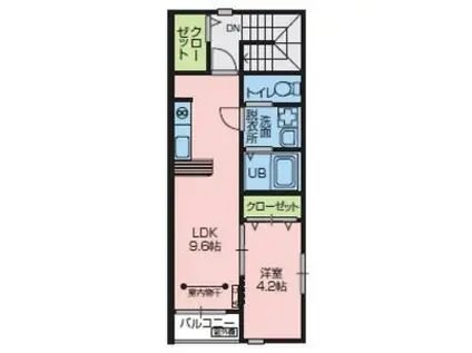ARVO(1LDK/2階)の間取り写真
