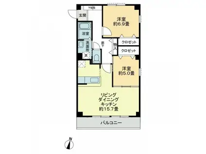 ピュアタウンエンジェル(2LDK/3階)の間取り写真