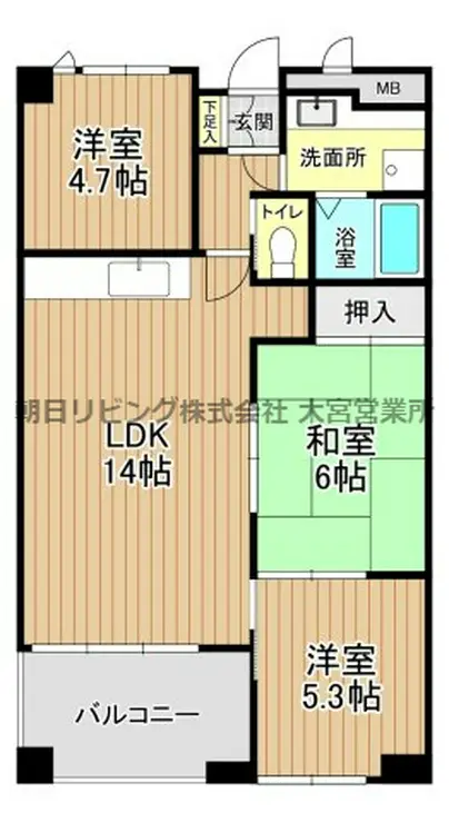 さくらヴィレッジ 3階階 間取り