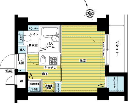 フェニックス新橋弐番館(1K/5階)の間取り写真