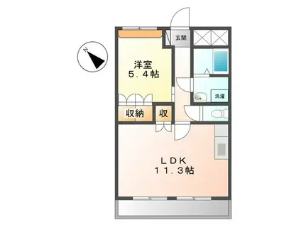 PURE ARROW(1LDK/1階)の間取り写真