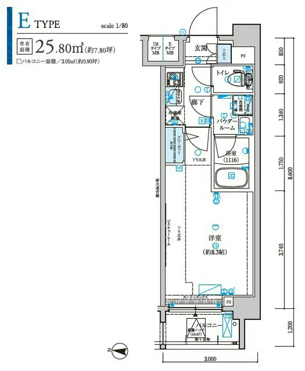 メインステージ森下駅前 4階階 間取り
