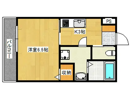 ANGE DE BONHEUR(1K/3階)の間取り写真