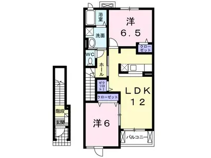 ベル・エポック(2LDK/2階)の間取り写真