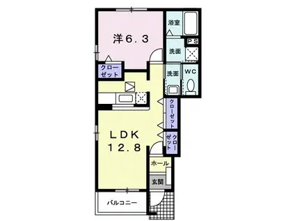 サニー・レジデンス橋本II(1LDK/1階)の間取り写真