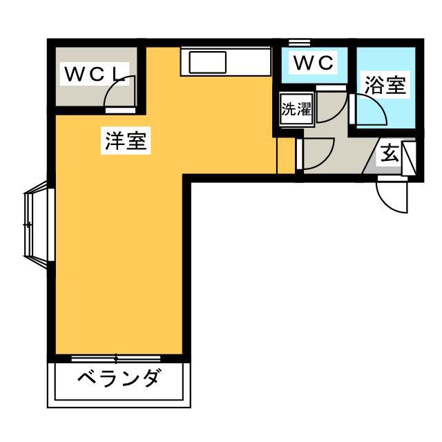 プチメゾンイナバ(ワンルーム/2階)の間取り写真