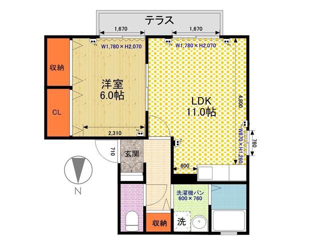 みのしま荘(1LDK/1階)の間取り写真
