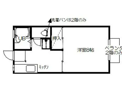 パークハイツカンパネルラ(1K/2階)の間取り写真