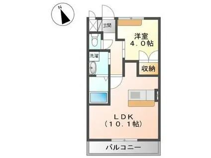 ラフィネ(1LDK/2階)の間取り写真