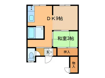 南ハイツ(1DK/2階)の間取り写真