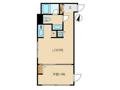 カスタリア水天宮(1LDK/5階)の間取り写真