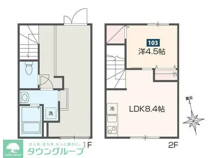 MELDIA茅ヶ崎(1LDK/1階)の間取り写真