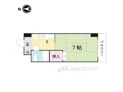 福知山SEIWAマンション(1K/2階)の間取り写真