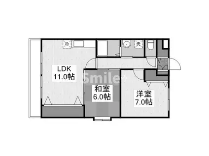 SWEET FENNEL(2LDK/1階)の間取り写真