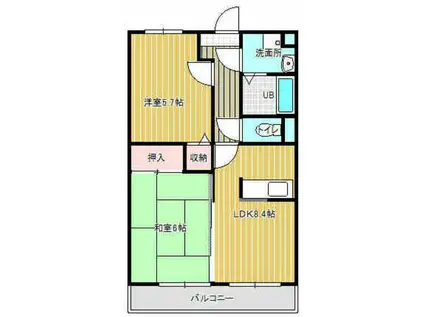グランステージ(2LDK/3階)の間取り写真