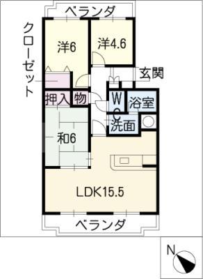 セルサス コロク(3LDK/3階)の間取り写真