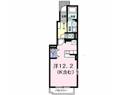 ヴェル ドゥーラ II(ワンルーム/1階)の間取り写真