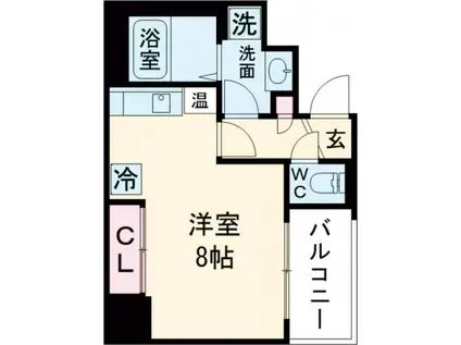 アスヴェル神戸元町II(1K/11階)の間取り写真