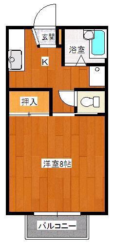 リンデンバウム(1K/2階)の間取り写真