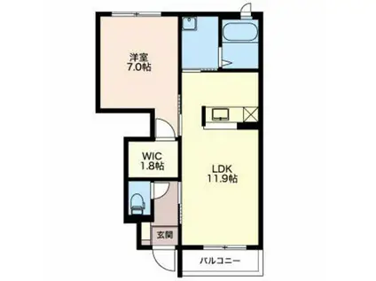 グレイスヒルズ(1LDK/1階)の間取り写真