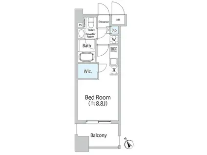 パークアクシス福岡県庁前(ワンルーム/3階)の間取り写真