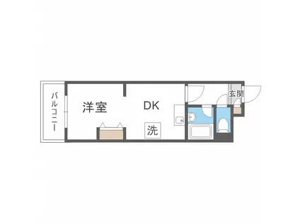 エンブレム札幌発寒IIA棟(1DK/4階)の間取り写真