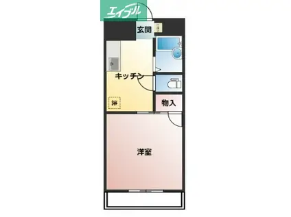 奥田コーポ(1K/1階)の間取り写真