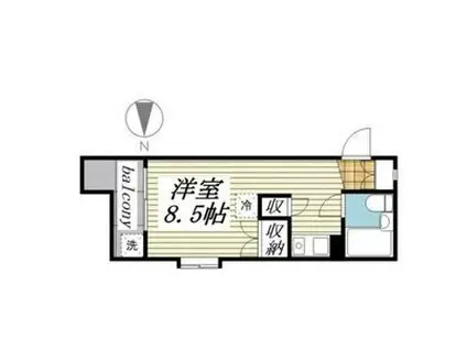 メゾン・ド・ラパン(ワンルーム/1階)の間取り写真