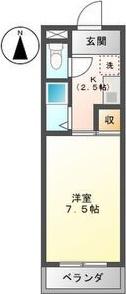 スカイレジデンス(1K/4階)の間取り写真
