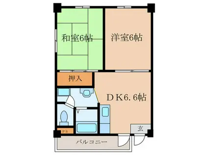 N・VILLAGE(2DK/4階)の間取り写真