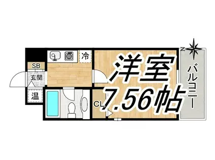 ISM中之島レジデンス(1K/8階)の間取り写真