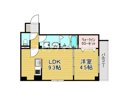 ソリティア鶴見橋(1LDK/4階)の間取り写真