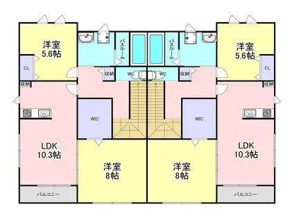 花客家 A棟(2LDK/2階)の間取り写真