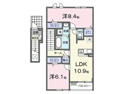 サニーコーポ II(2LDK/2階)の間取り写真