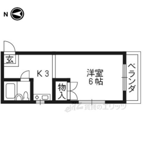 メイトパープル(ワンルーム/2階)の間取り写真