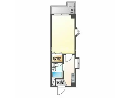KAMIKENけや木ハイツ(ワンルーム/2階)の間取り写真