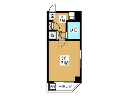 若松ビル(1K/4階)の間取り写真