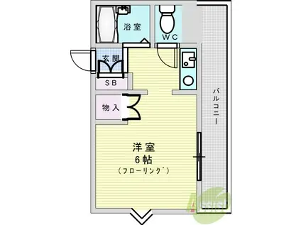 ソレイユ片山(1K/3階)の間取り写真