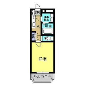 Y&Mウィング・リバー(1K/2階)の間取り写真
