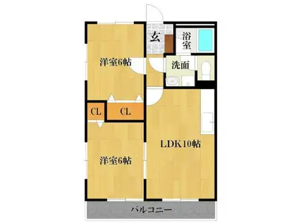 ST・MARIAGARDENHILLS(2LDK/1階)の間取り写真