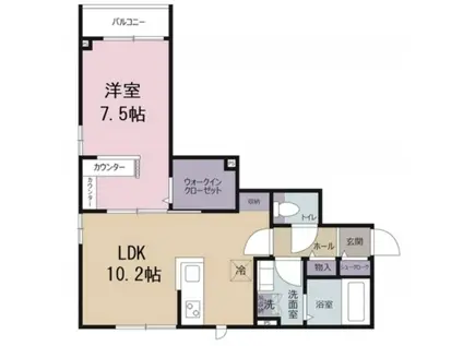 メゾン ド リーヴ(1LDK/2階)の間取り写真