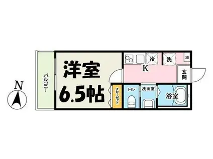 キャメル吉川美南4 東棟(1K/2階)の間取り写真