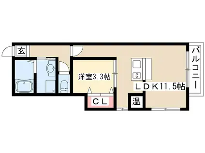 ハウス北原(1LDK/2階)の間取り写真