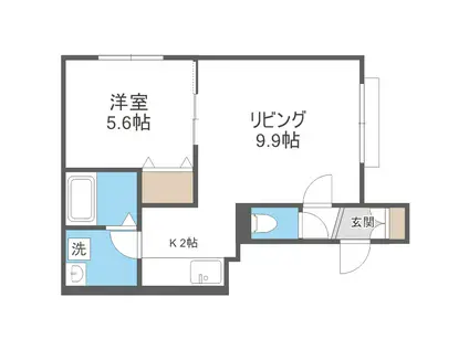 コーポ旭光(1LDK/3階)の間取り写真