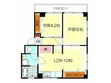 O・Sビル(2LDK/2階)の間取り写真