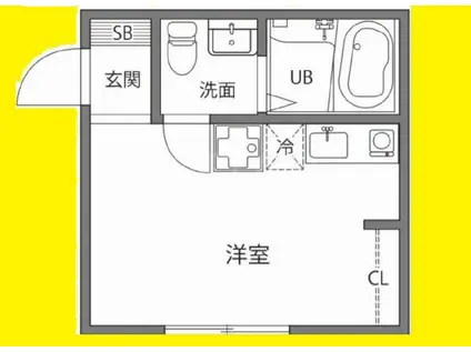 トトギーノ保土ヶ谷(ワンルーム/2階)の間取り写真