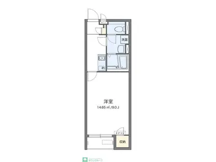 クレイノ百合桜(1K/1階)の間取り写真