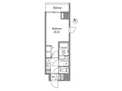 GRANPASEO田端B(1K/2階)の間取り写真